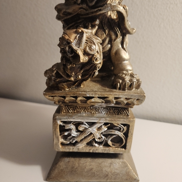 Set of 2 Vintage The Bombay Company detailed Chinese Temple Lion Foo Dog Resin - Picture 15 of 16